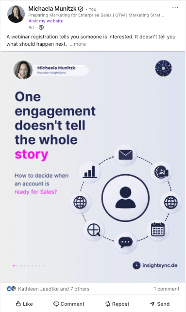 LinkedIn post: One engagement doesn't tell the whole story